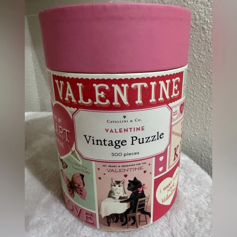 Valentine Vintage Cat 500 Piece Puzzle